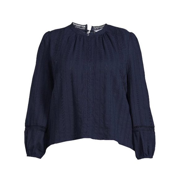 Time and Tru Women’s Lace Inset Puff Long Sleeve top with Matching Mini Skirt - Picture 5 of 9